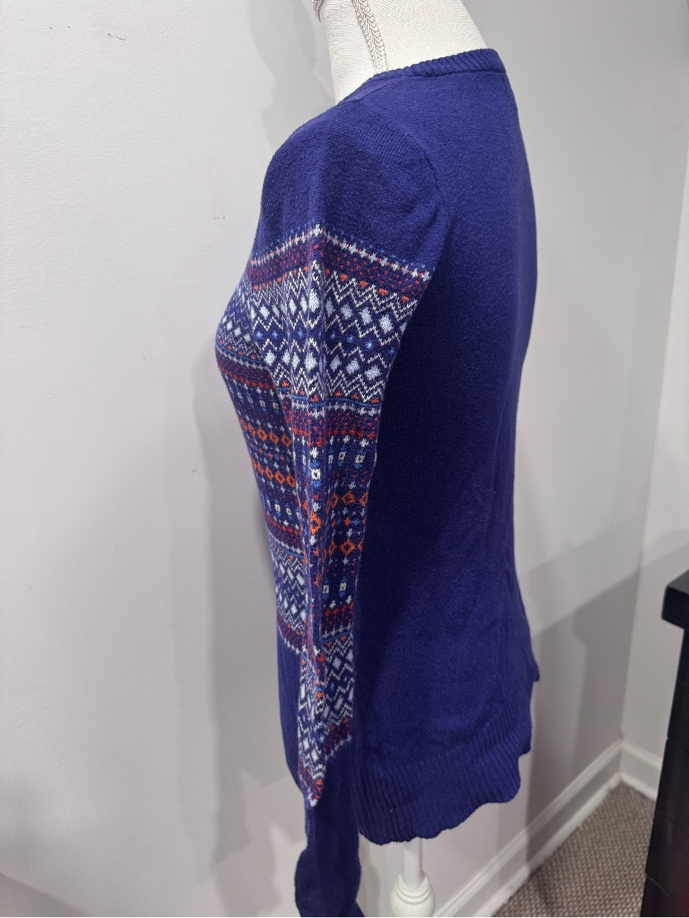 Merona Purple Crewneck Sweater with Fair Isle Pattern - Picture 2 of 6